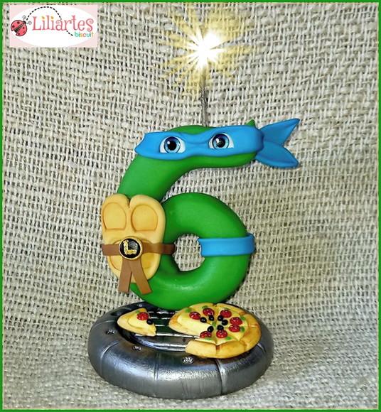 Vela Estilizada Tartaruga Ninja 15cm