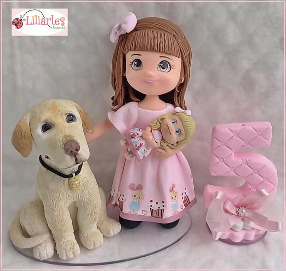 Bonequinha da Aniversariante 17cm-com Mascote