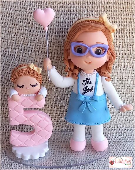 Topo de Bolo Bonequinha Metoo Doll Personalizada-15cm