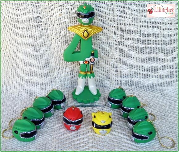 Kit Vela Power Ranger Verde c/ 10 Chaveiros