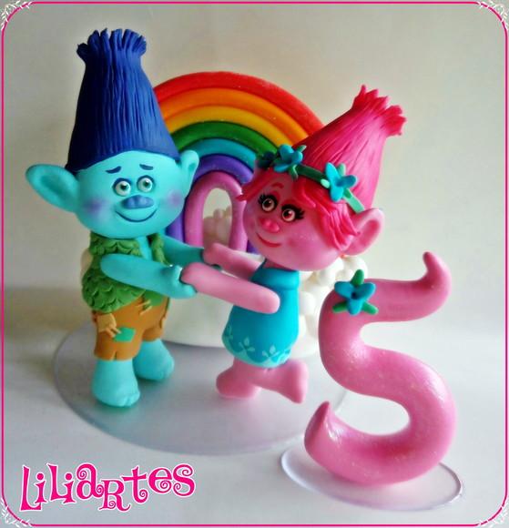 Topo de Bolo Trolls
