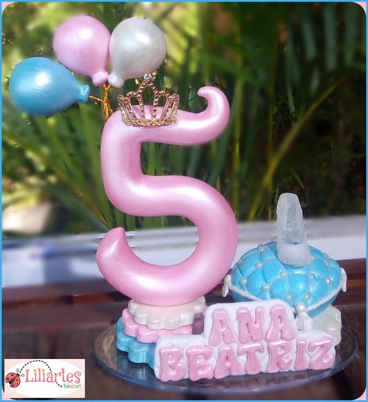 Vela Princesa Cinderela 13 cm com Nome