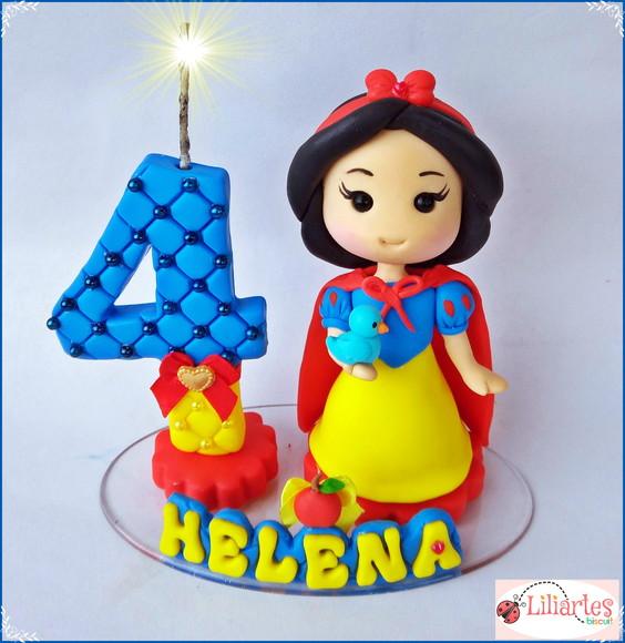 Topo de Bolo Branca de Neve 13cm