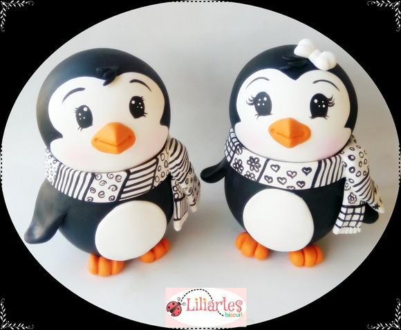 Casal Porta Doces Pinguins_15cm-cópia Proibida