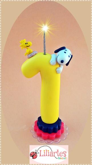 Vela Estilizada Snoopy 12cm