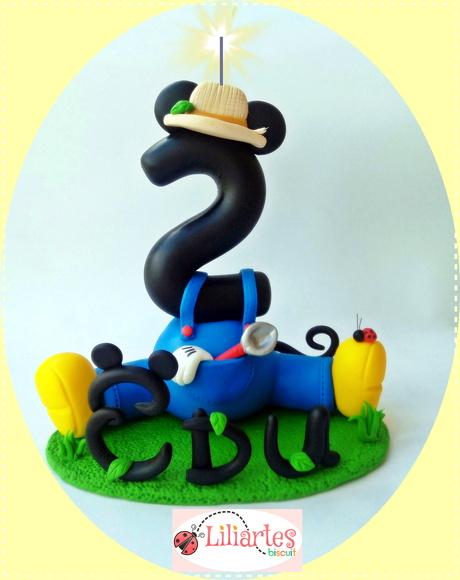 Vela Mickey jardineiro 15cm/ cópia proibida