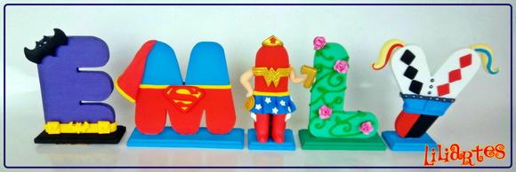 Letras estilizadas Super heroínas-15cm cópia proibida