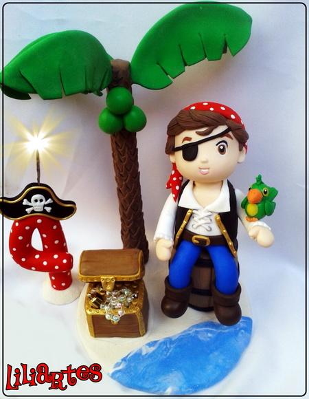 Topo de Bolo Piratinha na Ilha