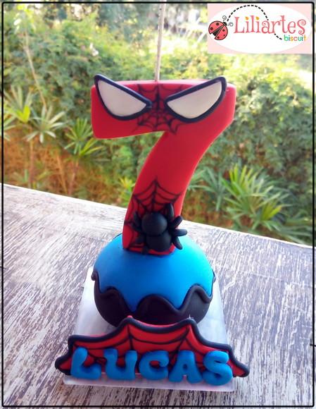 Vela Homem Aranha 12cm-com nome