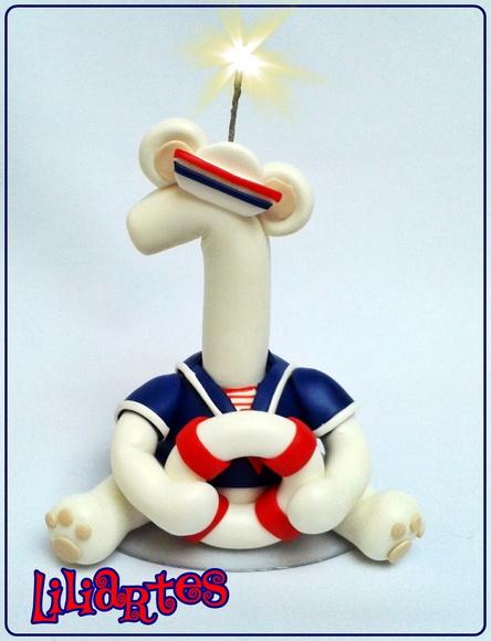 Vela urso marinheiro 15cm_cópia proibida