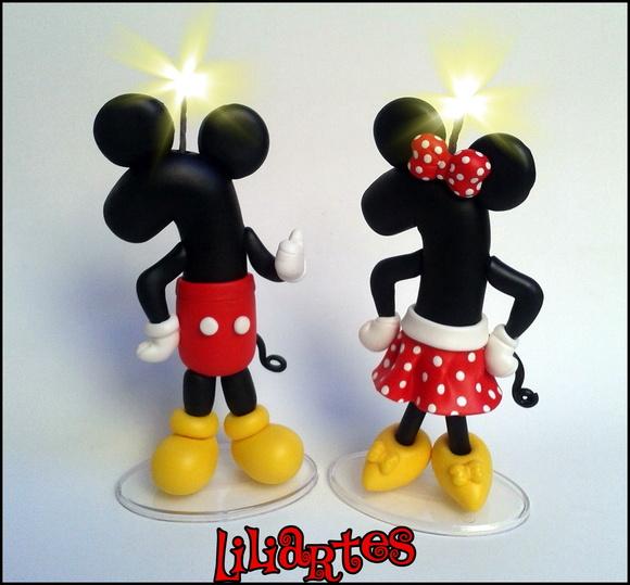 Vela Estilizada Mickey ou Minnie 12cm