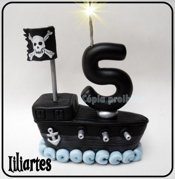 Vela Navio Pirata _10cm