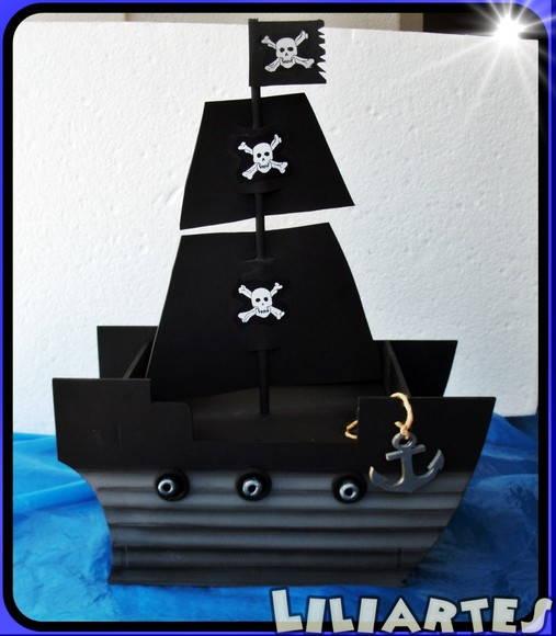 Porta Doces/navio Pirata_25 cm