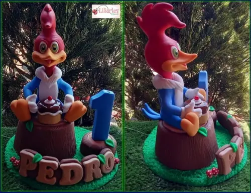 Pica-pau Topo de Bolo Personalizado 18cm