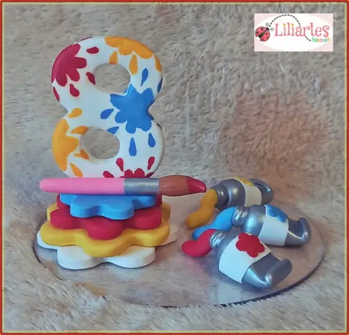 Topo de Bolo-pintando-14 cm