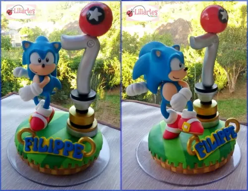Topo de Bolo Sonic Personalizado