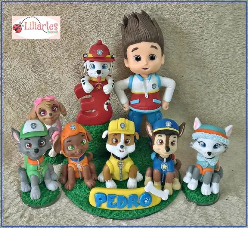 Enfeites Patrulha Cachorrinhos- Kit com 8 Personagens