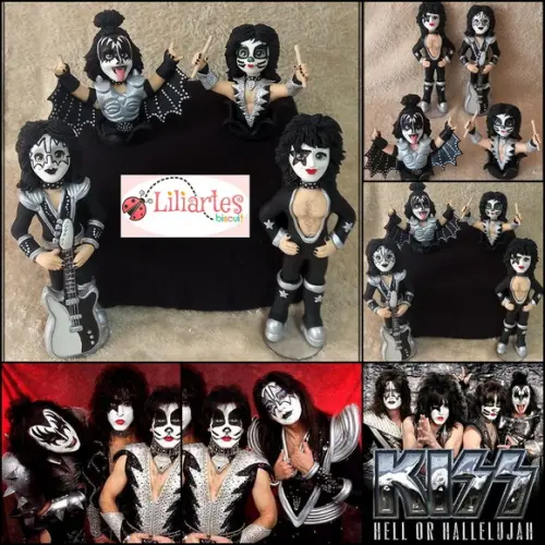 Topo de Bolo Banda Kiss Estilizada 19cm