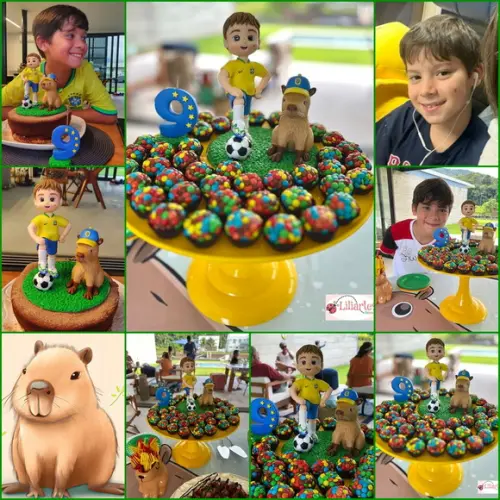 Bonequinho do Aniversariante 17cm-com Mascote Tema Futebol