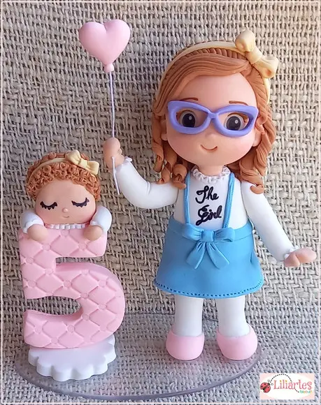 Topo de Bolo Bonequinha Metoo Doll Personalizada-15cm