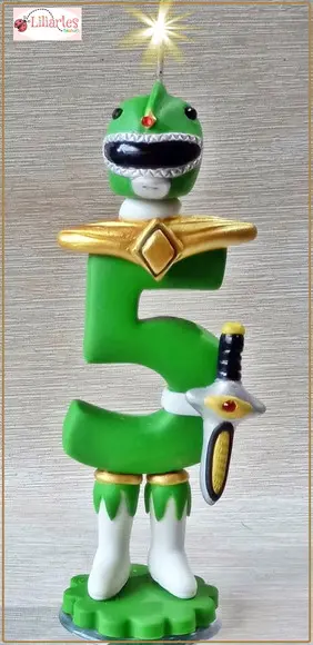 Vela Estilizada Power Ranger verde/ 14cm