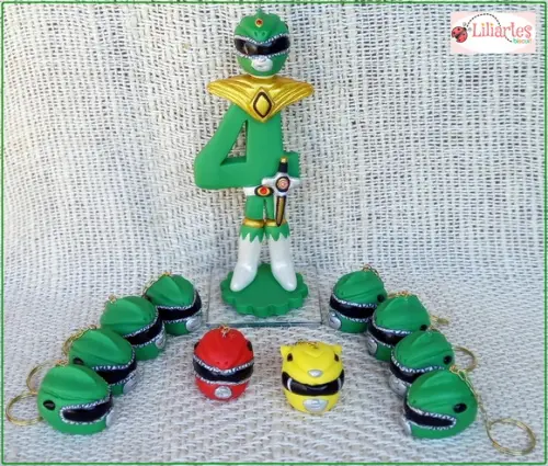 Kit Vela Power Ranger Verde c/ 10 Chaveiros