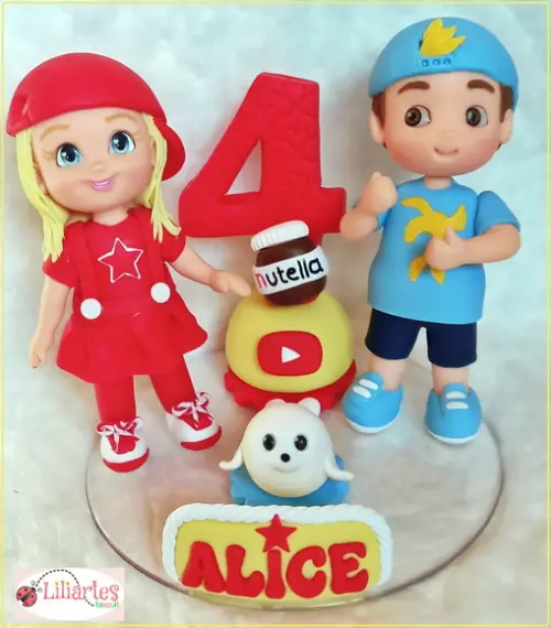 Topo de bolo Luccas Neto com aniversariante -16cm