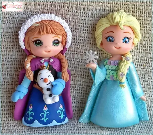 Kit Princesas Frozen 15cm Topo de Bolo
