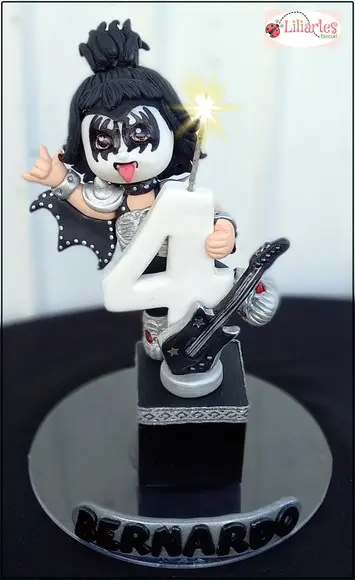 Topo de Bolo Banda Kiss Personalizado
