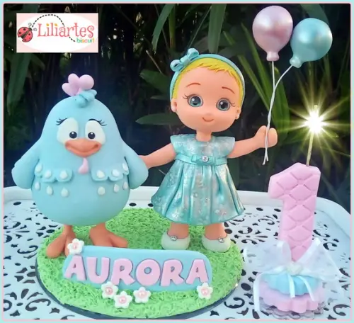 Topo de Bolo Galinha Pintadinha Candy Colors-16cm