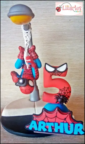 Topo de bolo Homem Aranha+vela com nome