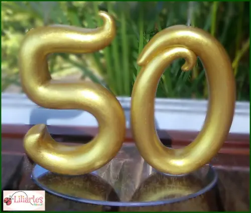 vela bodas de ouro-12 cm