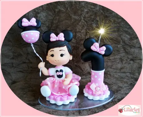 Topo de bolo Minnie Rosa_15 cm