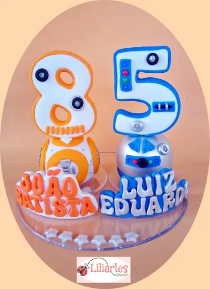 Vela Estilizada Bb8 Star Wars 16cm+nome