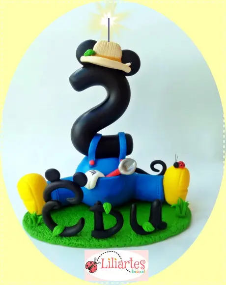 Vela Mickey jardineiro 15cm/ cópia proibida