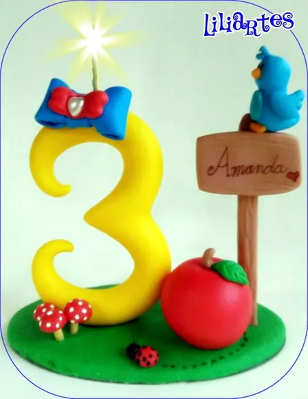 Vela Branca de neve 12cm cópia proibida