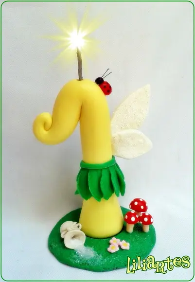 Vela 13 cm fadinha-cópia proibida