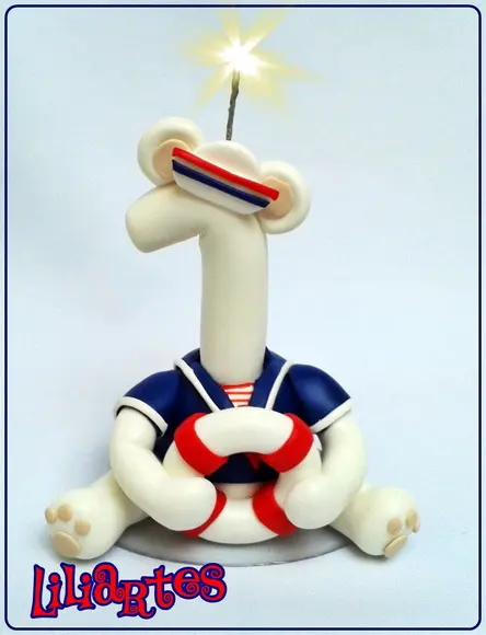 Vela urso marinheiro 15cm_cópia proibida