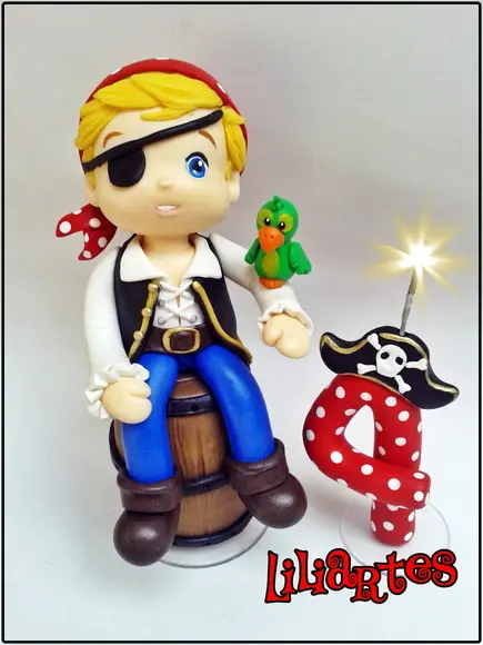 Topo de Bolo Piratinha 18cm