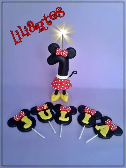 Vela Estilizada Minnie 12cm