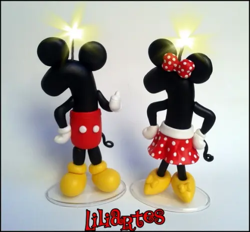 Vela Estilizada Mickey ou Minnie 12cm