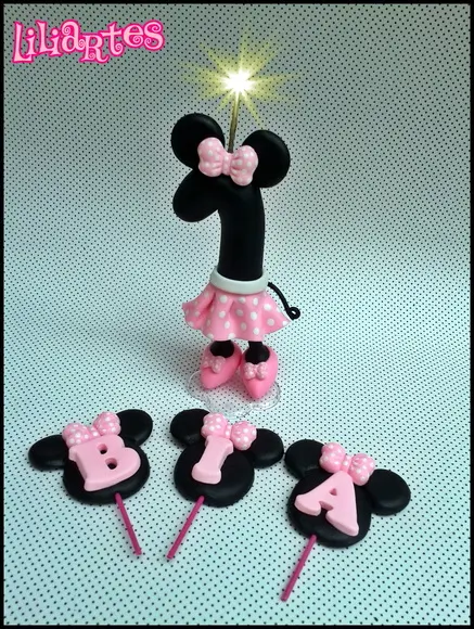 Vela Minnie 12cm c/ Nome