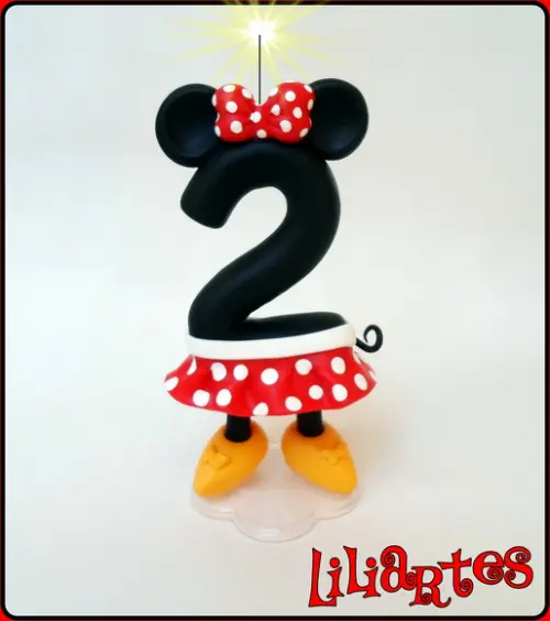 Vela 13cm Minnie Estilizada