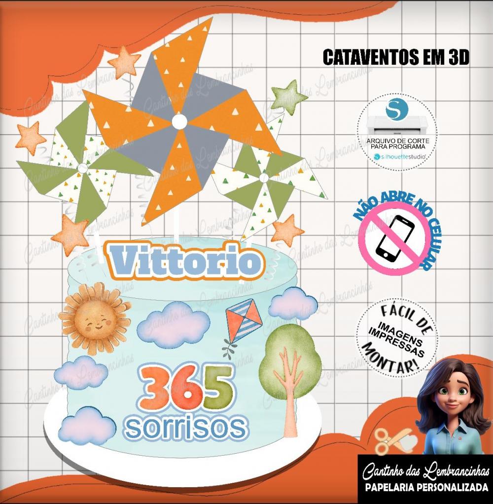 Arquivo de Corte Topo de Bolo 365 Sorrisos 0010