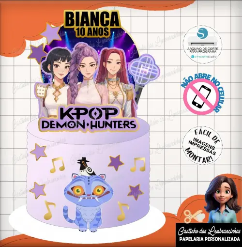 Arquivo de Corte Topo de Bolo Guerreiras do K-Pop 0002