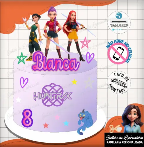 Arquivo de Corte Topo de Bolo Guerreiras do K-Pop 0015