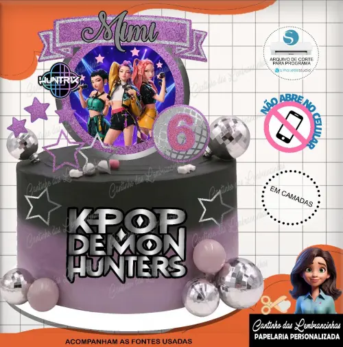 Arquivo de Corte Topo de Bolo Guerreiras do K-Pop 0023