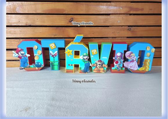 Super Mário Letras 3d