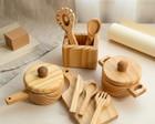 Kit Cozinha de Madeira - com 9 Peças