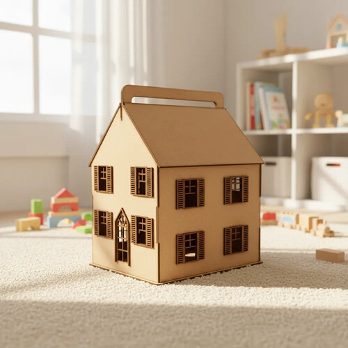 Casinha Maleta em MDF 3mm Cru – Personalizável